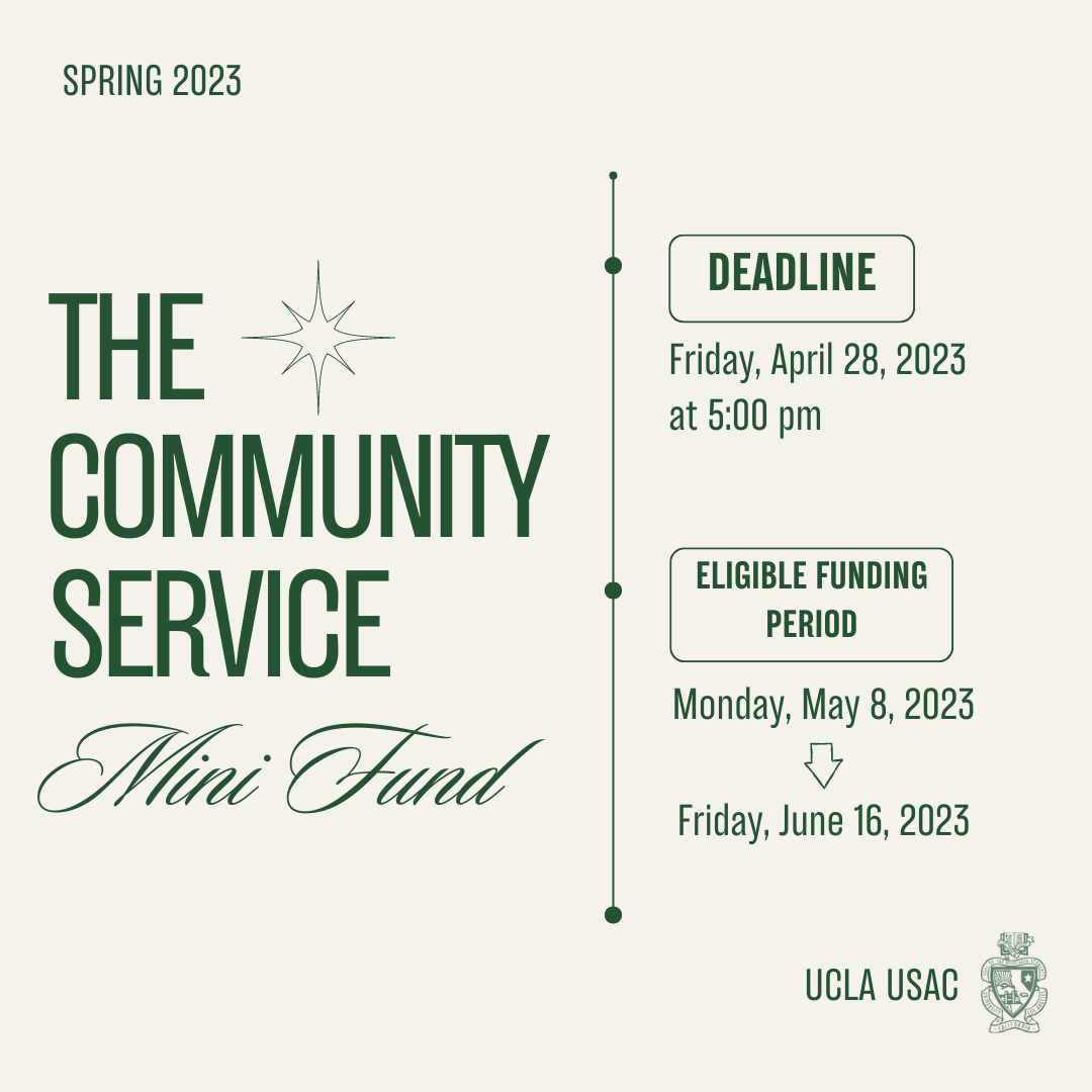 The Community Service Mini Fund, Deadline Friday April 28 2023 at 5pm, Eligible Funding Period Monday May 8 to Friday June 16 2023